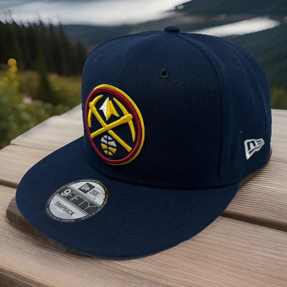 New Era 9FIFTY Denver Nuggets Snapback Hat Navy Blue NBA Alternate Pickaxe NWT